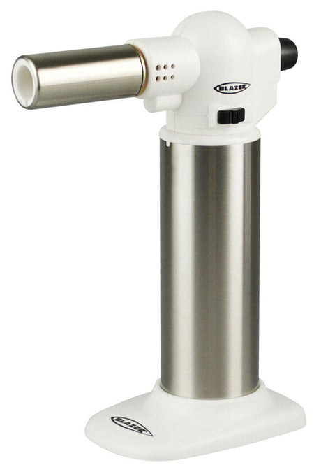 Blazer Big Buddy Torch Lighter in White - Compact and Portable for Dab Rigs and Bongs