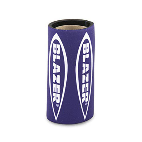 Blazer Big Shot Torch Koozie in purple with durable rubber material, front view on a white background