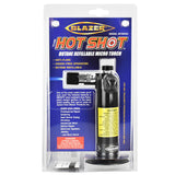 Blazer Hotshot Torch Lighter in Black, Portable 6" Butane Refillable Micro Torch for Dab Rigs, Front View