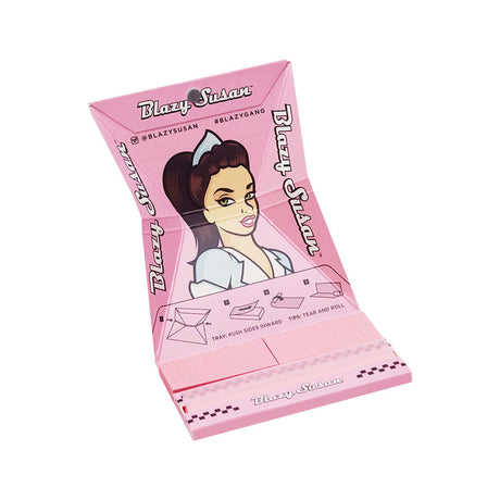 Blazy Susan Pink Rolling Papers Deluxe Kit, 32-pack, front view on white background