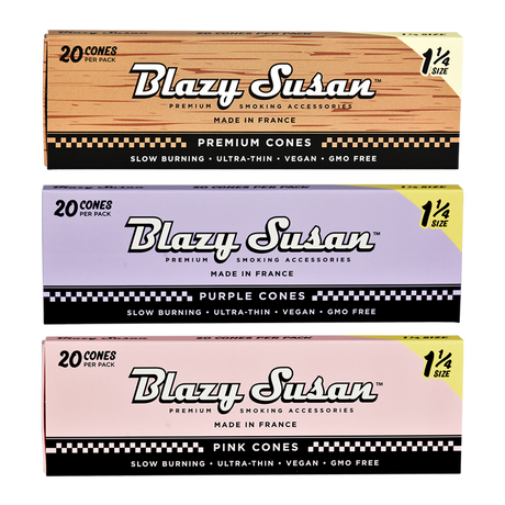 Blazy Susan Pre-Rolled Cones | 1 1/4 | 20pc Slide Box | 12pk Display
