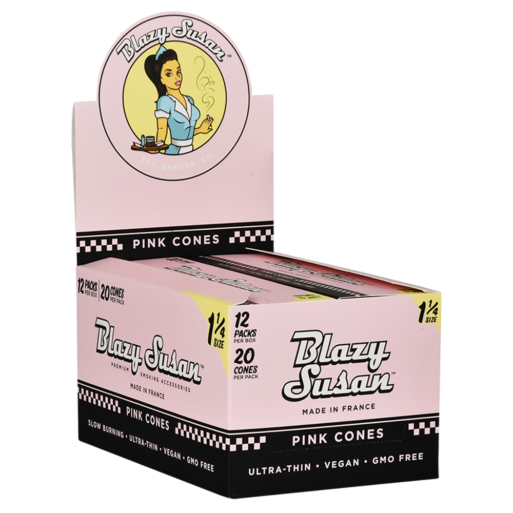 Blazy Susan Pre-Rolled Cones | 1 1/4 | 20pc Slide Box | 12pk Display