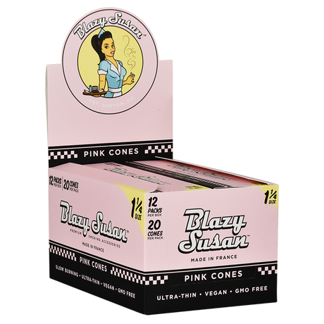 Blazy Susan Pre-Rolled Cones | 1 1/4 | 20pc Slide Box | 12pk Display