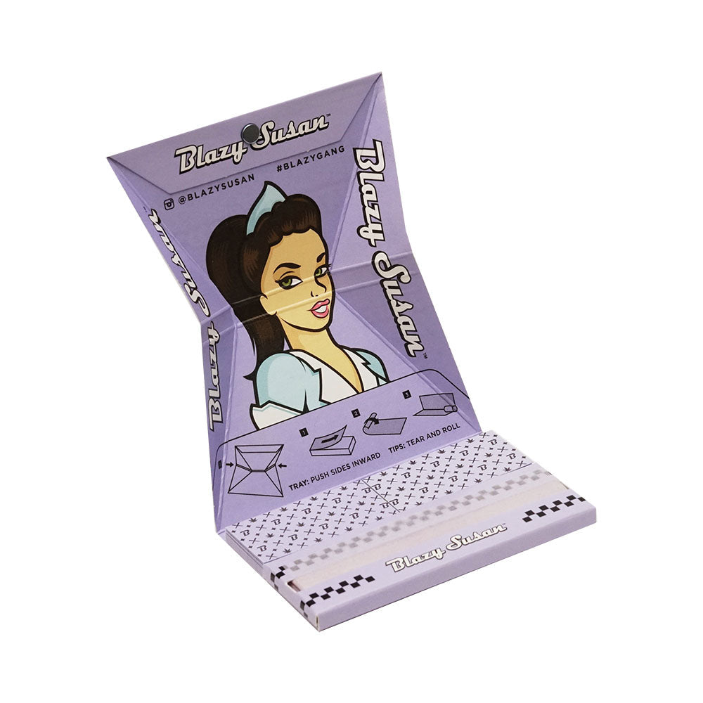 Blazy Susan Purple Rolling Papers Display Stand, 32pk Standard Size, French-Made