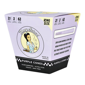 Blazy Susan Purple Pre-Rolled Cones 21pc Display for Dry Herbs, Front View on White Background