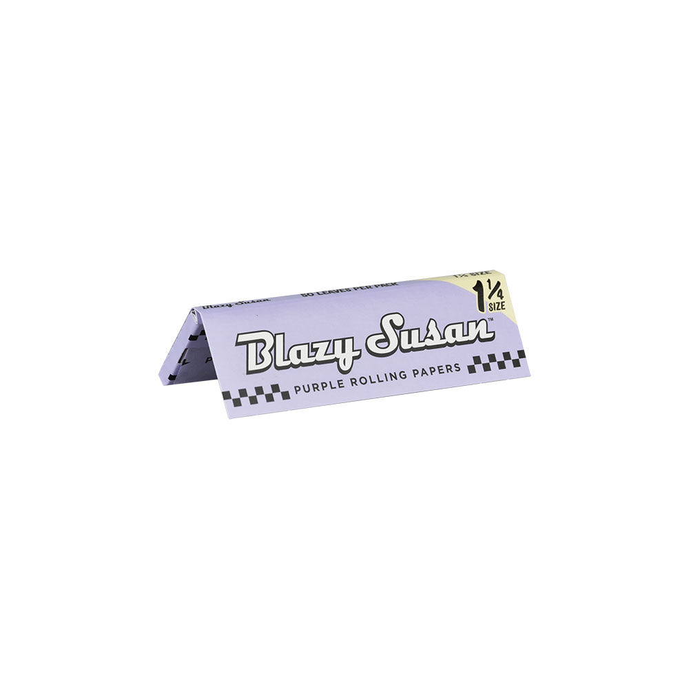 Blazy Susan King Size Purple Rolling Papers, 50 Pack Display on White Background