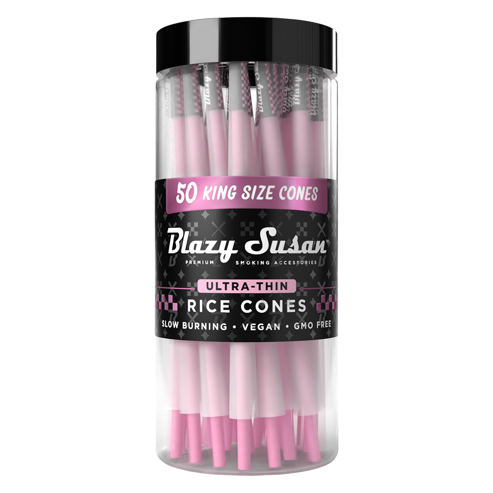 Blazy Susan Ultra Thin Rice Pre-Rolled Cones | 50ct Jar