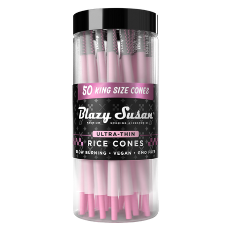 Blazy Susan Ultra Thin Rice Pre-Rolled Cones | 50ct Jar