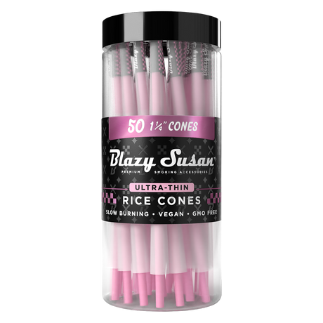 Blazy Susan Ultra Thin Rice Pre-Rolled Cones | 50ct Jar