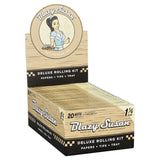 Blazy Susan Unbleached Deluxe Rolling Kit display box with 20 kits for dry herbs, front view
