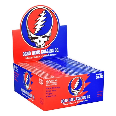 Blazy Susan x Grateful Dead King Size Slim Rolling Papers, 50pk Display Box Front View