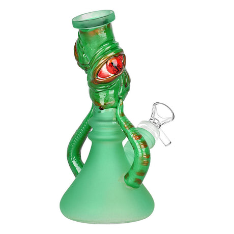 Bleary Eyed Beastie 3D Painted Beaker Water Pipe, 7.5" Borosilicate Glass, Front View