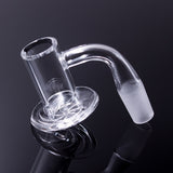 The Stash Shack 20mm Clear Quartz Banger with Curved Ridges for Dab Rigs - 90 Degree Side View