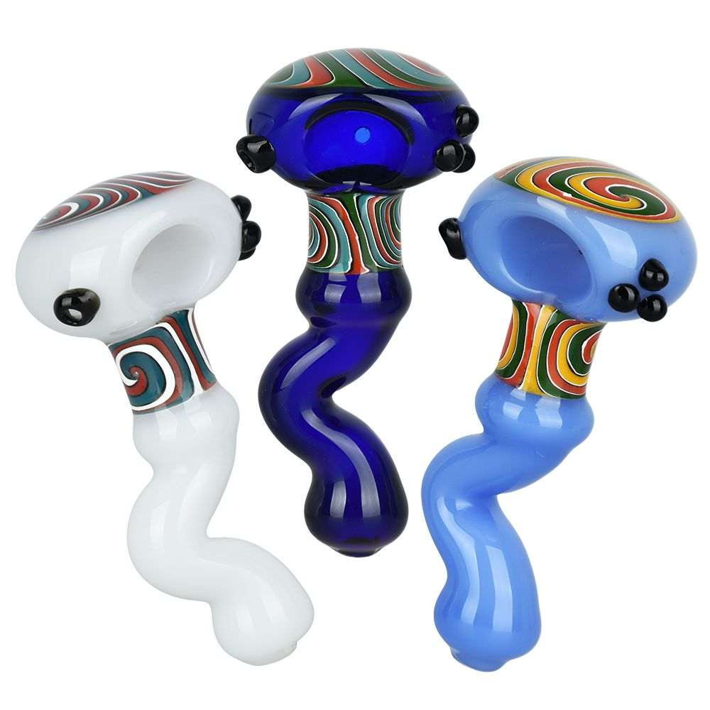 Blessed Oblivion Glass Spoon Pipe | 5" | Assorted Colors | 10ct Bundle