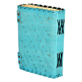 Blue Leather & Quartz Embossed Leather Journal | 5"x7"