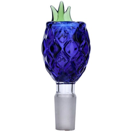 Blue Pineapple Male Herb Bowl by Valiant Distribution, front view on white background