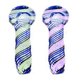 Blue Slime Twist Hand Pipes - 3.75" Borosilicate Glass Spoon Pipes with Swirl Design