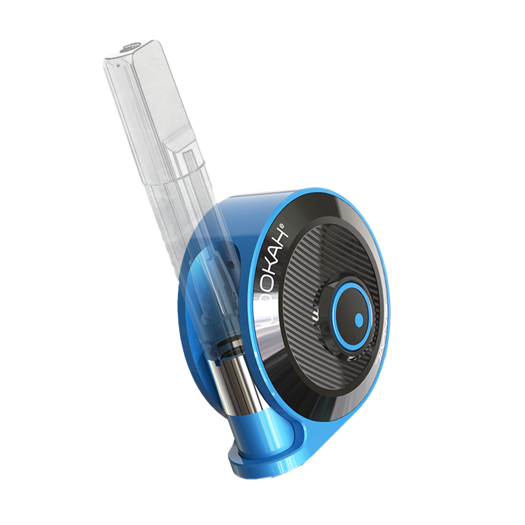 Lookah Snail 2.0 Vaporizer in blue, portable design with ceramic insert for CBD, side view