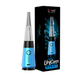 Lookah Mini Unicorn Vaporizer in Blue with Durable Design - Front View with Packaging