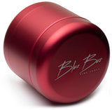 BLUEBUS 4 Piece 2.2" Red Aluminum Grinder for Dry Herbs, Magnetic Closure - Angled View