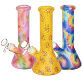 Bohemian Blend Glass Beaker Water Pipe | 8" | 14mm F | Designs Vary