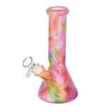 Bohemian Blend Glass Beaker Water Pipe | 8" | 14mm F | Designs Vary