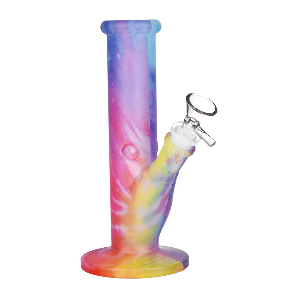 Bohemian Blend Straight Tube Glass Water Pipe | 7.75" | 14mm F | Designs Vary