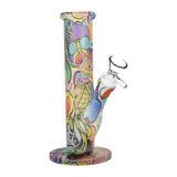 Bohemian Blend Straight Tube Glass Water Pipe | 7.75" | 14mm F | Designs Vary