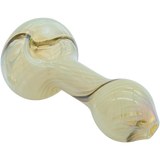 LA Pipes Bone White Spoon Pipe for Dry Herbs, Fumed Color Changing Borosilicate Glass, Top View