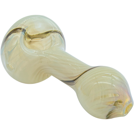 LA Pipes Bone White Spoon Pipe for Dry Herbs, Fumed Color Changing Borosilicate Glass, Top View