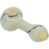 LA Pipes Bone White Spoon Pipe with Fumed Color Changing Design, Side View, for Dry Herbs