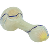 LA Pipes Bone White Spoon Pipe with Fumed Color Changing Design, Side View, for Dry Herbs