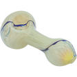 LA Pipes Bone White Spoon Pipe with Fumed Color Changing Design, Side View, for Dry Herbs