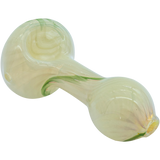 LA Pipes Bone White Spoon Pipe, Fumed Color Changing, Borosilicate Glass, Side View