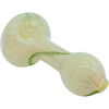 LA Pipes Green Large Spoon Pipe for Dry Herbs, Borosilicate Glass, Angled Side View