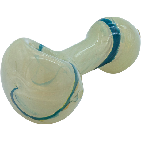 LA Pipes Bone White Spoon Pipe, Fumed Color Changing, Borosilicate Glass, Side View