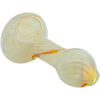 LA Pipes Bone White Color Spoon Pipe for Dry Herbs, Fumed Color Changing Design, Side View