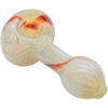 LA Pipes Bone White Spoon Pipe with Fumed Color Changing Design, Top View, for Dry Herbs
