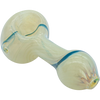 LA Pipes Bone White Spoon Pipe for Dry Herbs, Fumed Color Changing Design, Top View