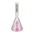 California Beaker Company - 17" Massive Beaker Base Bong in White, Front View on White Background