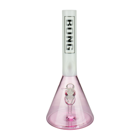 California Beaker Company - 17" Massive Beaker Base Bong in White, Front View on White Background