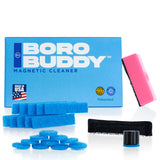 Snowtree BoroBuddy™ Magnetic Cleaner set with sponges and brush on white background