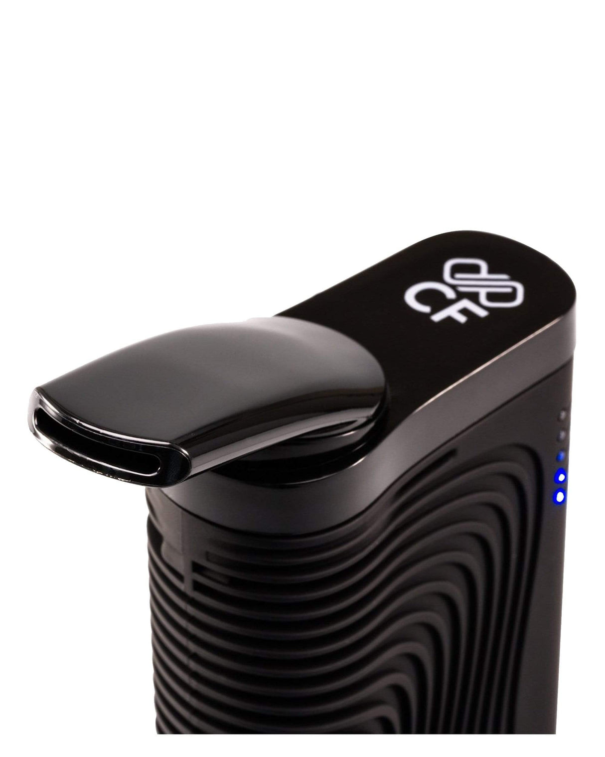 Boundless CF Vaporizer in black, compact design, side view showing ceramic chamber