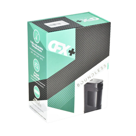 Boundless CFX+ Dry Herb Vaporizer box with 2500mAh battery, front view on white background