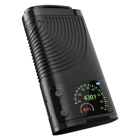 Boundless CFX Vaporizer with digital temperature display and battery indicator, angled view