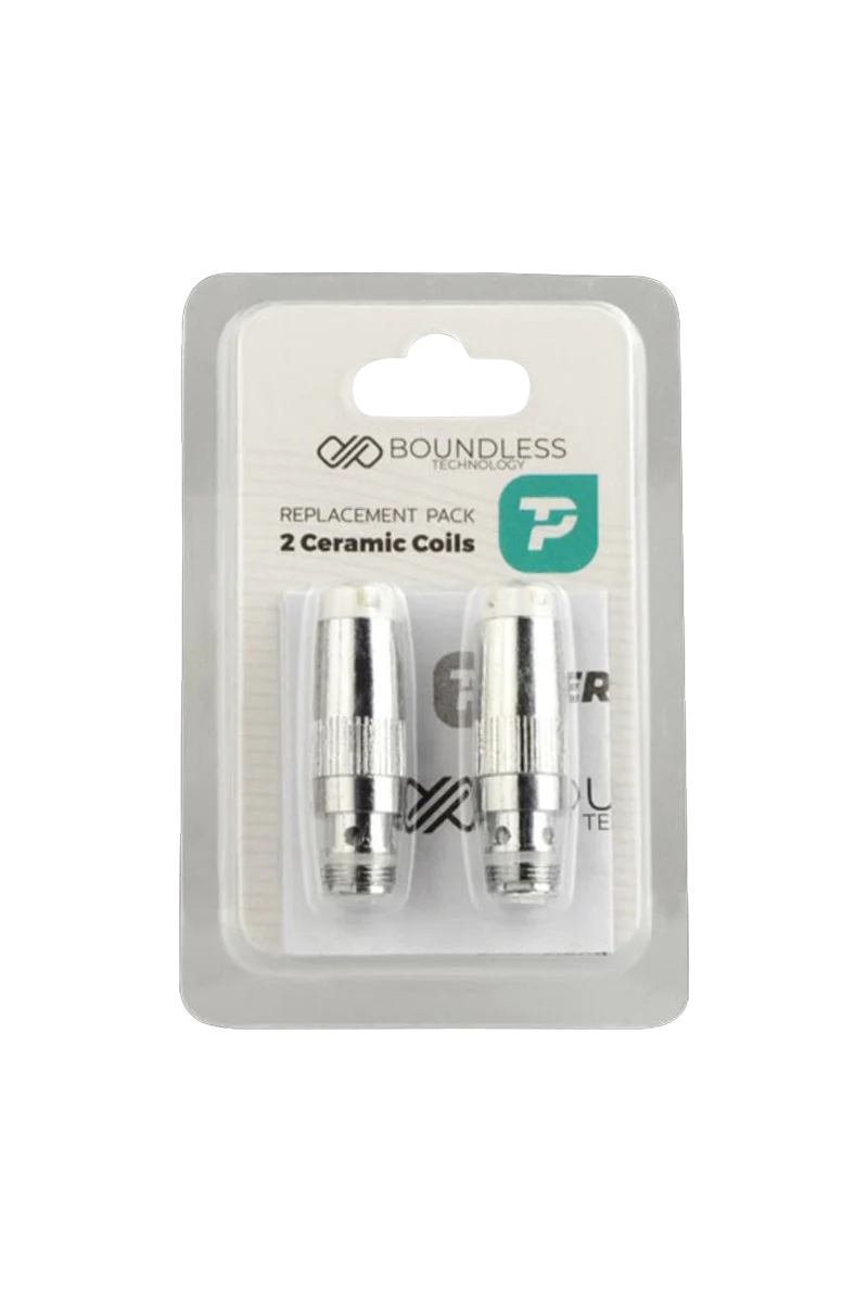 Boundless Terp Pen Replacement Ceramic Coils 2-Pack, front view on white background