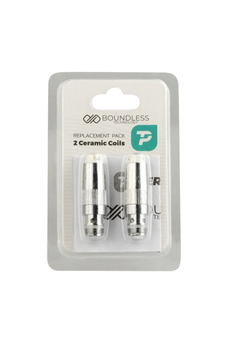 Boundless Terp Pen Dual Ceramic Coil Atomizer 2-Pack, front view on white background