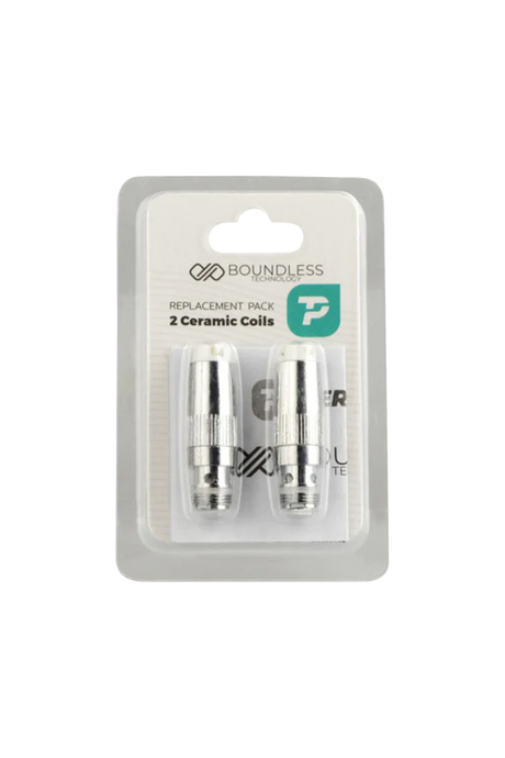 Boundless Terp Pen Dual Ceramic Coil Atomizer 2-Pack for Vaporizers, front view in packaging