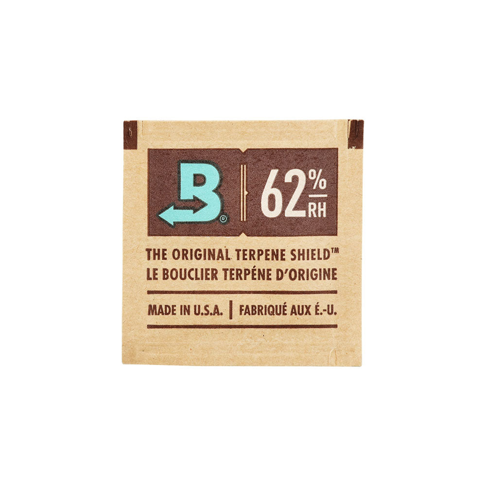 Boveda Humidipak 62% front view, maintains optimal humidity for herb storage