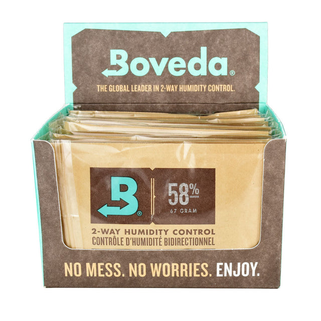 Boveda 12-Pack Humidity Control Packs, 67g each, front view on white background